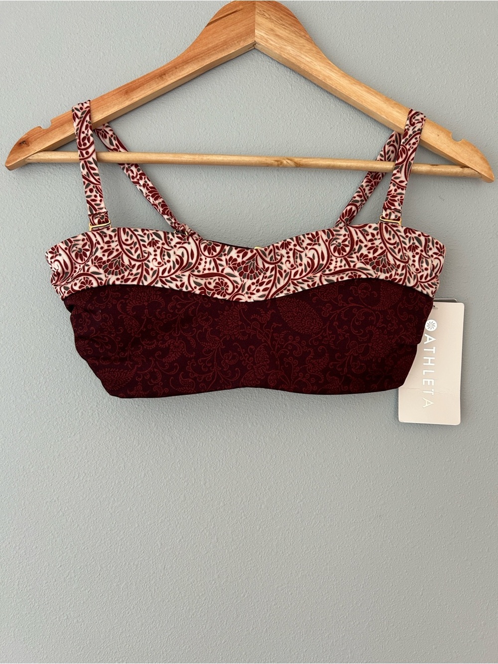 Athleta • NWT Aqualuxe Batik Bandeau Bikini Top Dried Cinnamon Size Medium - Picture 15 of 15